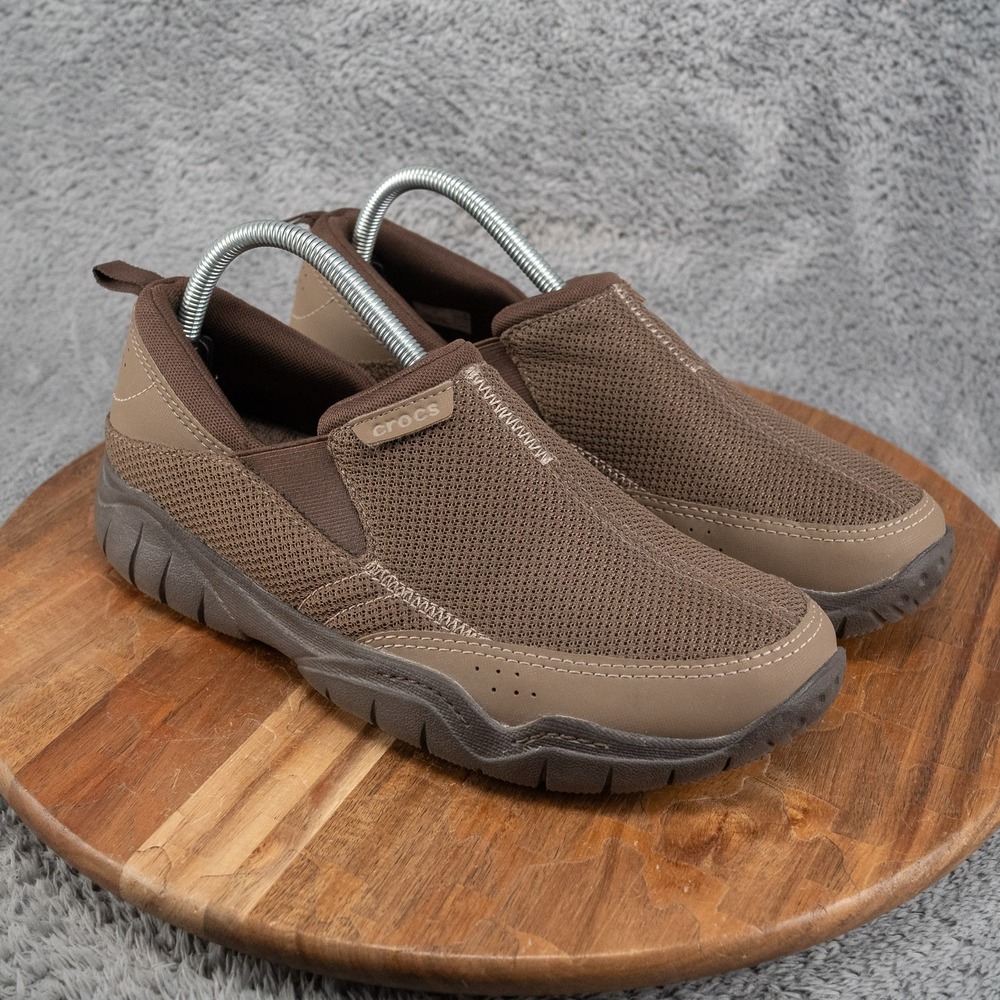 Crocs Swiftwater Edge Mesh Brown Slip On Loafers Mens 9 M